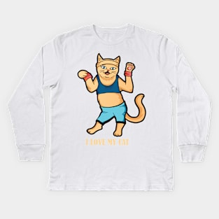 Cat shirt for cat lovers Kids Long Sleeve T-Shirt